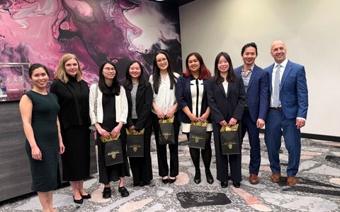 SAF's CFE National Honour Roll recipients with the Master of Accounting team.