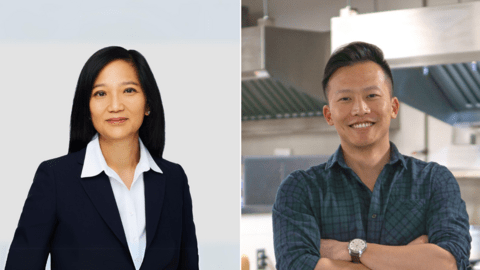 2023 alumni awards winners: Jeannine LiChong and Ian Weng.