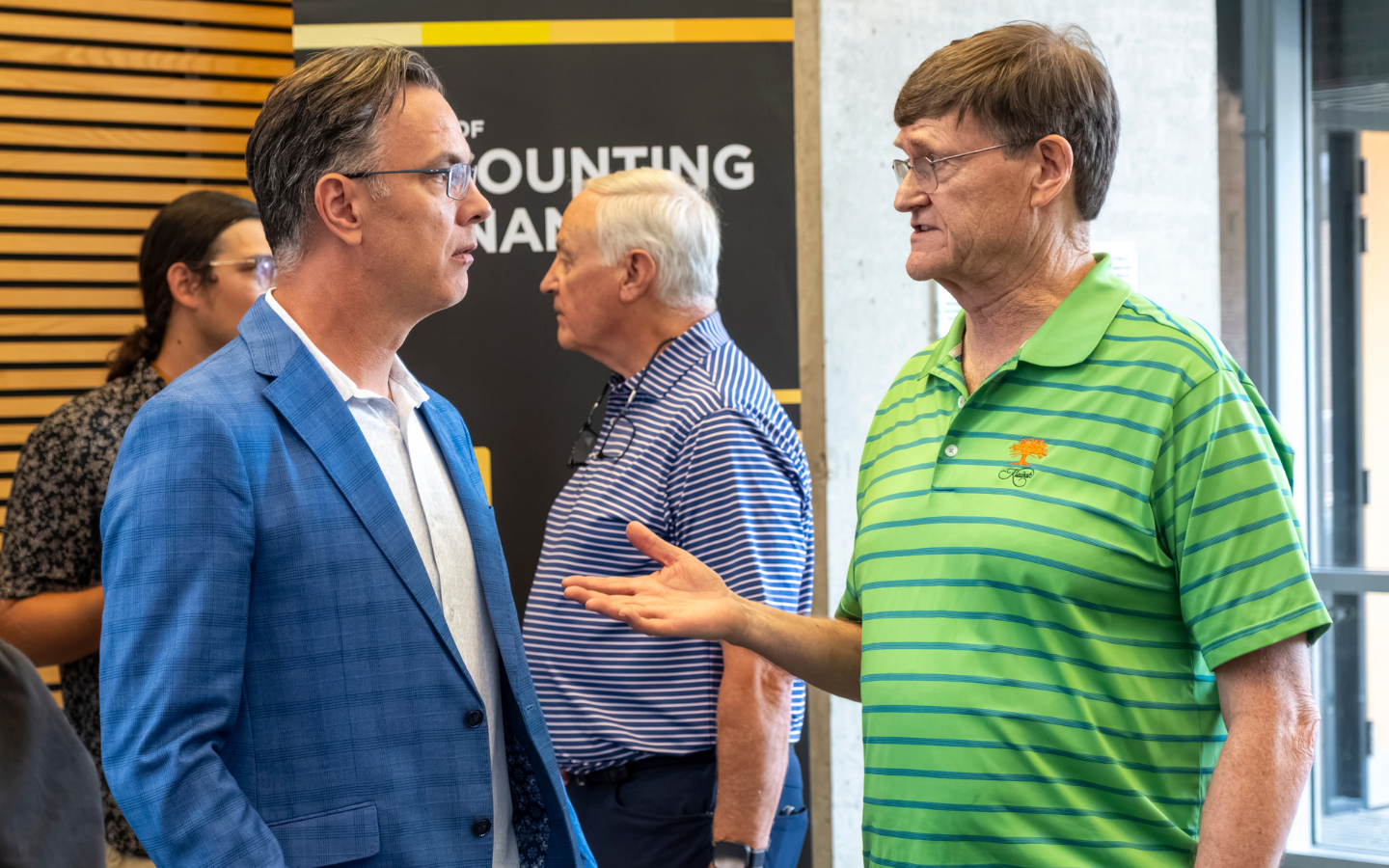 Blake Phillips speaking with Frank Hayes