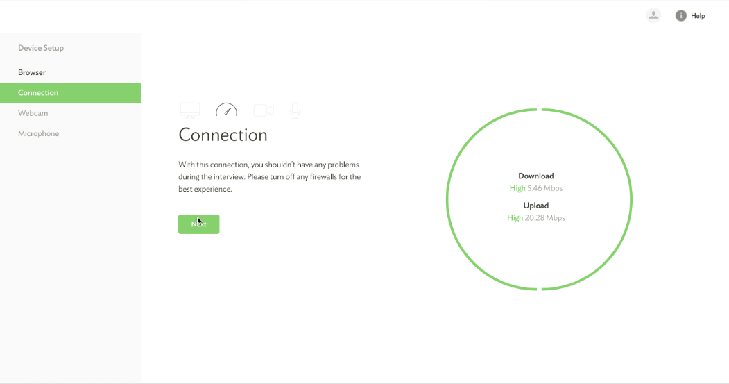 AFMAA interview device setup of internet connection.