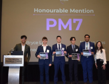 Robert, Mohammad, Bryce, and Nathan team picture with awards