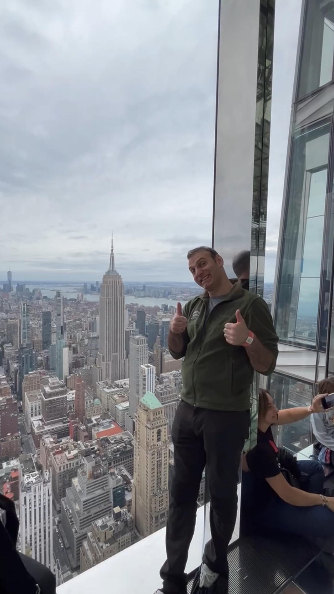 Professor Steve Balaban standing by the skyline of New York City
