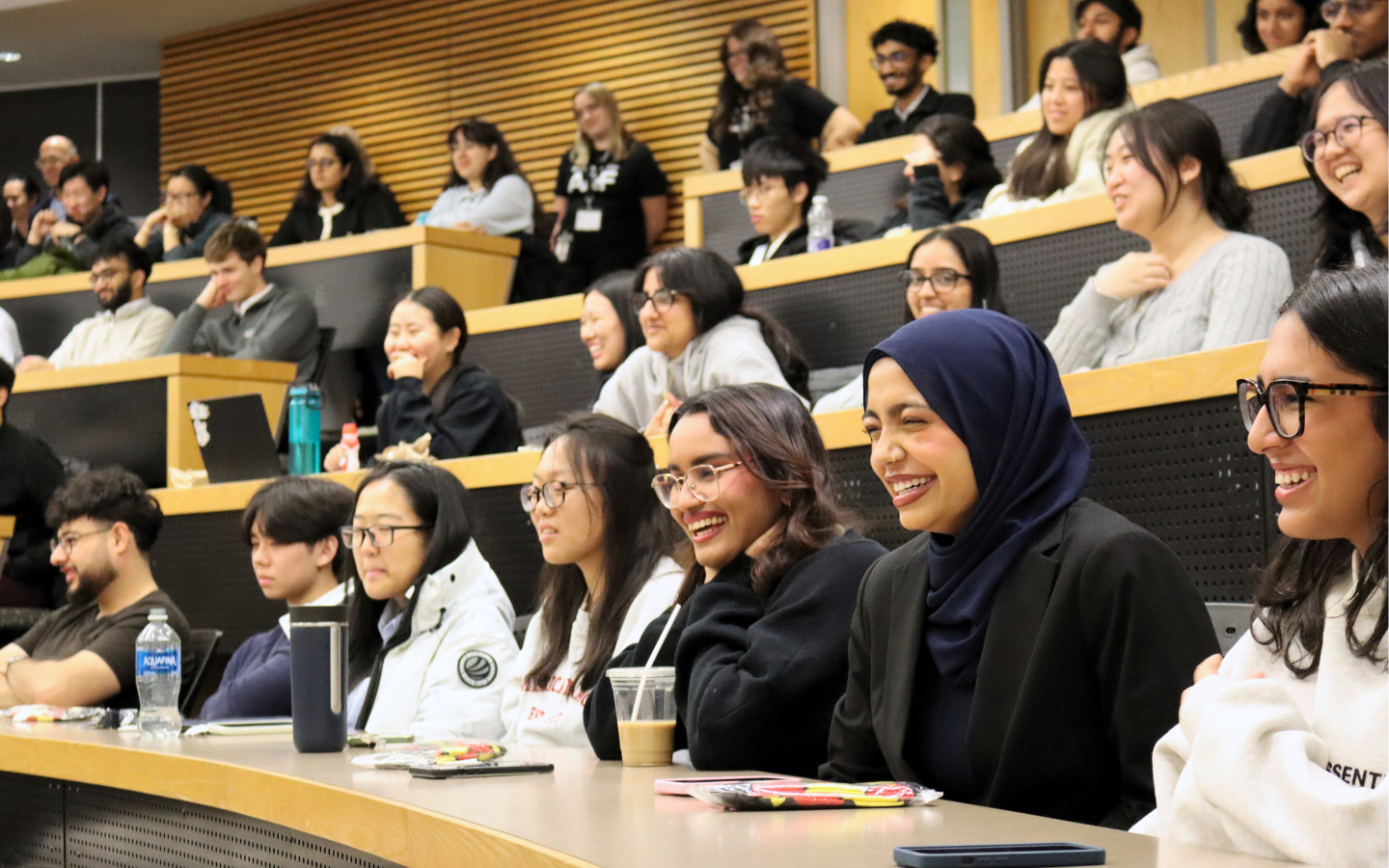 Students laughing during Benjie Thomas' presentation