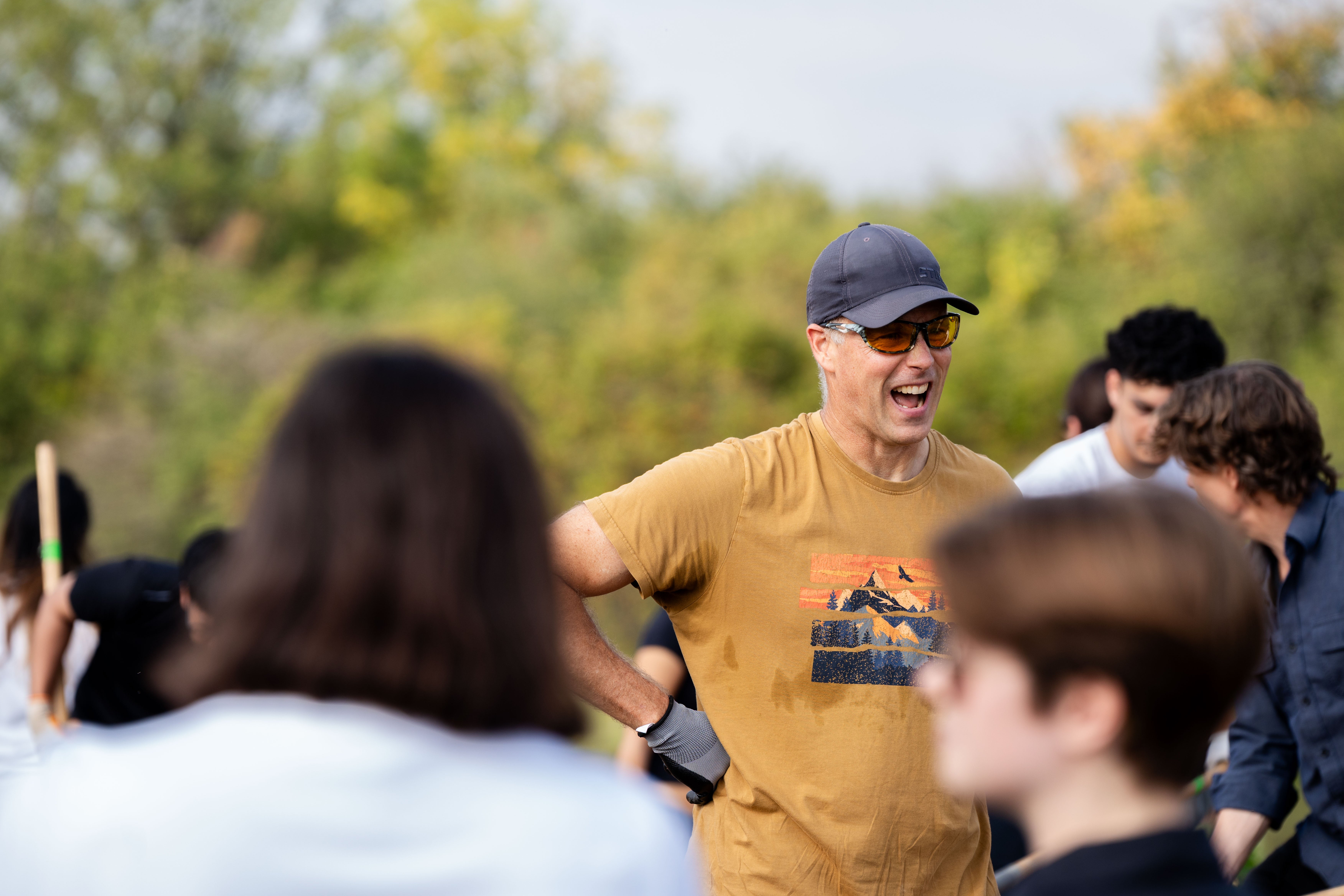 Michael Wood, Co-Director of the Sustainability & Financial Management program, at the SFM tree planting event