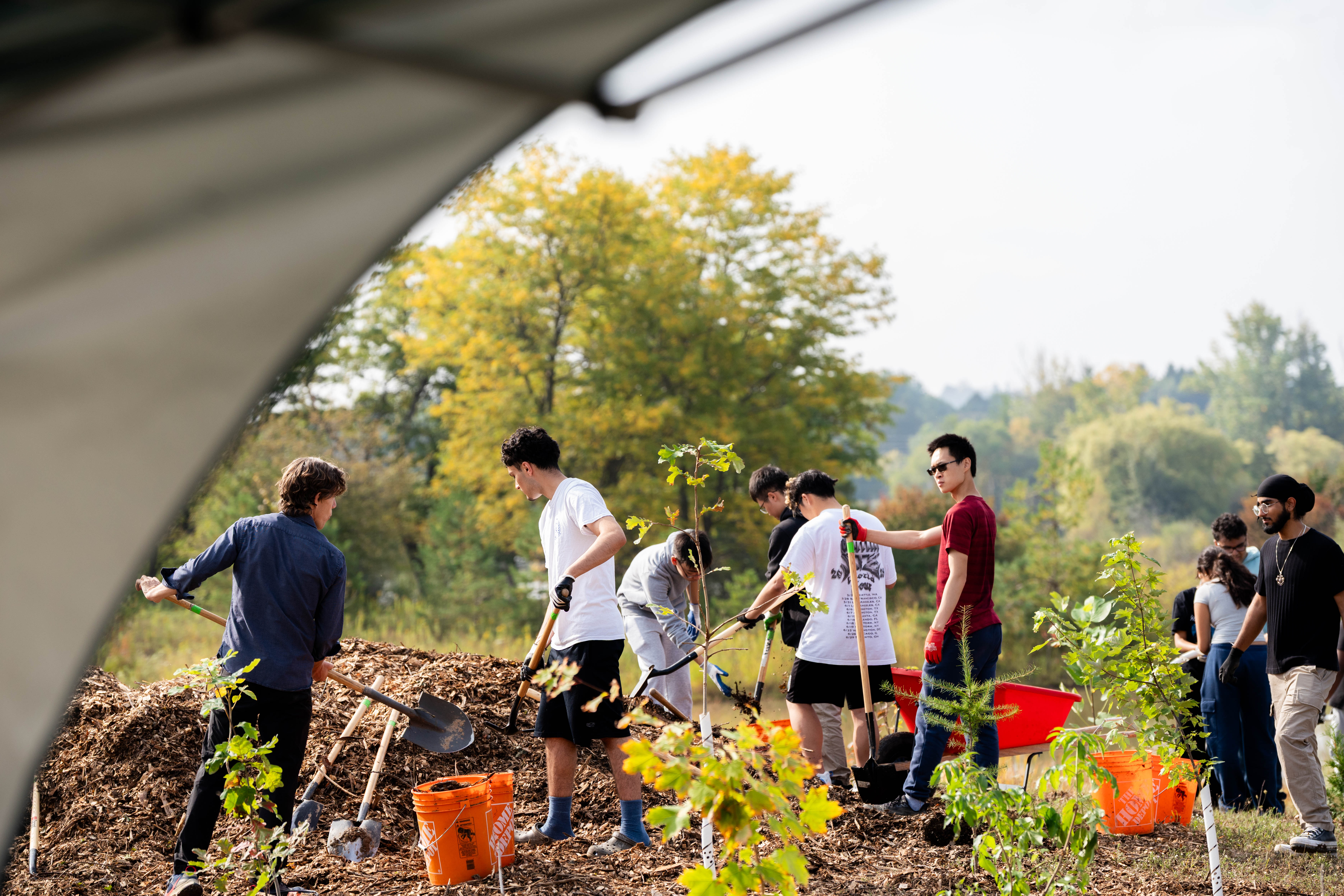 Students at the SFM tree planting event