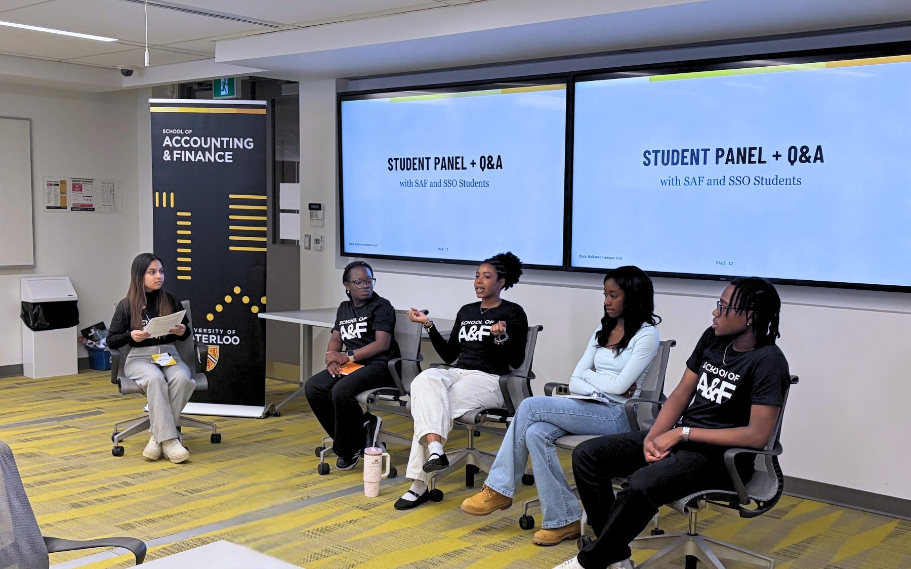 Student Panel at the Black Brilliance campus visit.