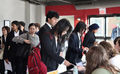 Students registering for Co-op Ready Conference