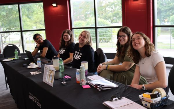 Co-op Students at Registration Table