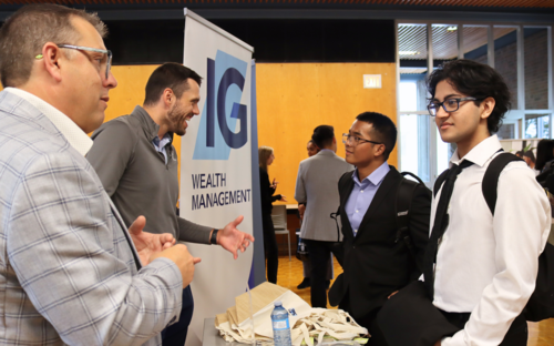 Employers talking to students at Co-op Ready event 