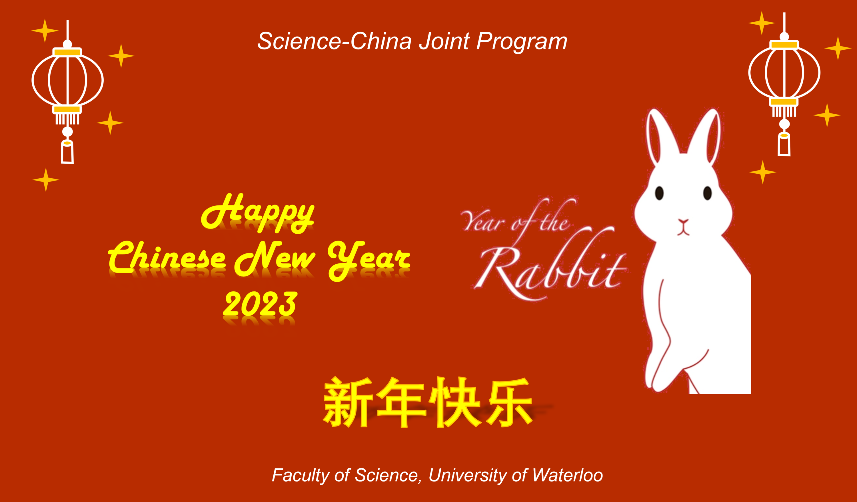 Happy Chinese new year with a rabbit