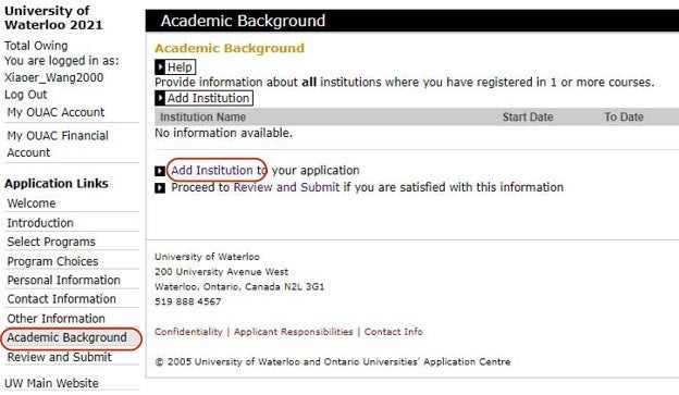 Academic background