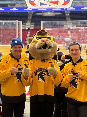 Rory at a Waterloo Warrior hockey game