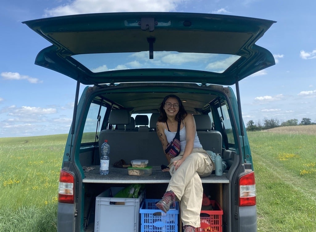 Student on field work