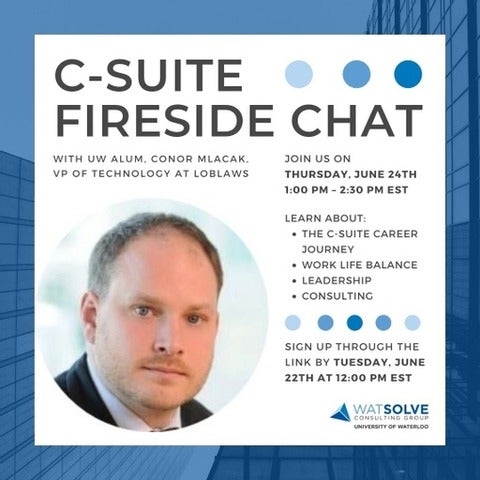 WatSolve C-Suite Fireside Chat infographic.
