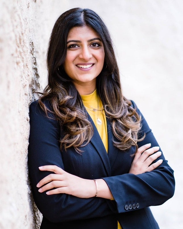 Divya posing outside