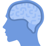 silhouette human head showing brain