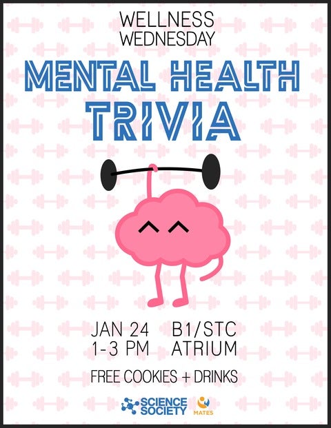 Wellness Wednesday Mental Health Trivia poster