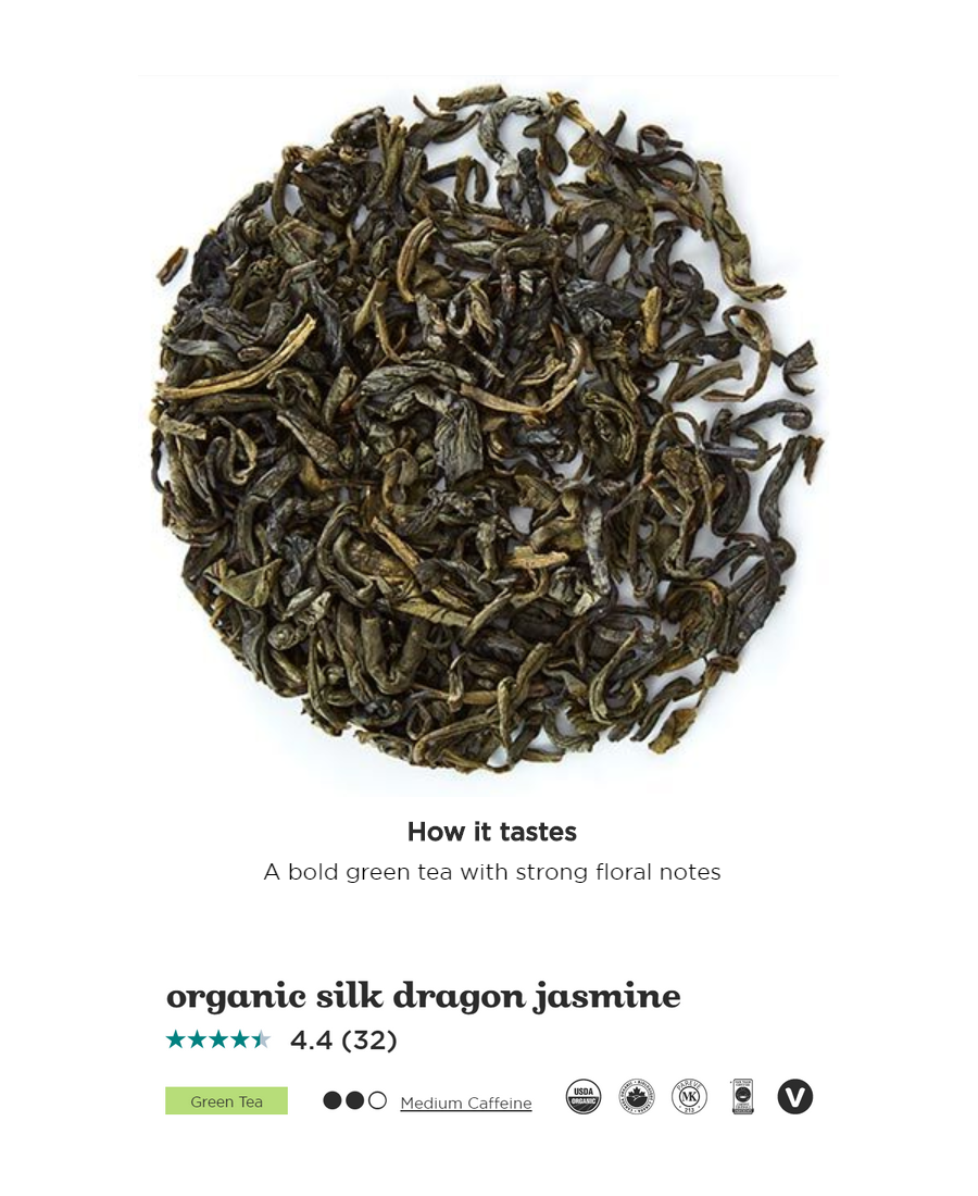 Photo of Organic Silk Jasmine Dragon tea leaves