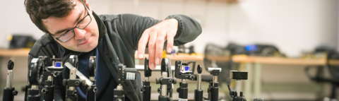 Grant working in quantum lab