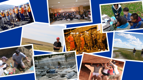 Archive snapshots of Earth Science students and Professor Shaun Frape