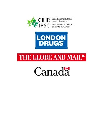 Supporter logos: CIHR, London Drugs, The Globe and Mail, Government of Canada