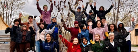 Science student participating in the land based field course.