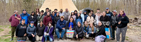 Students in the traditional land-based field cours.