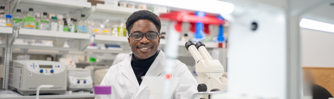 Jordan Francis in the lab