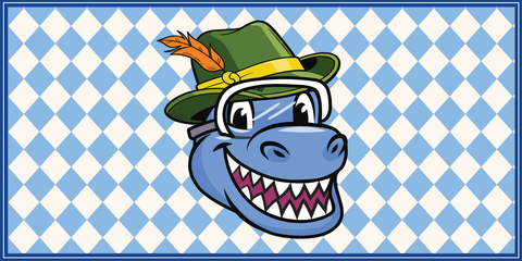Cobalt wearing an Octoberfest hat