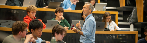 Professor Rob Hill teaching students.
