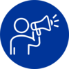 Person with megaphone icon