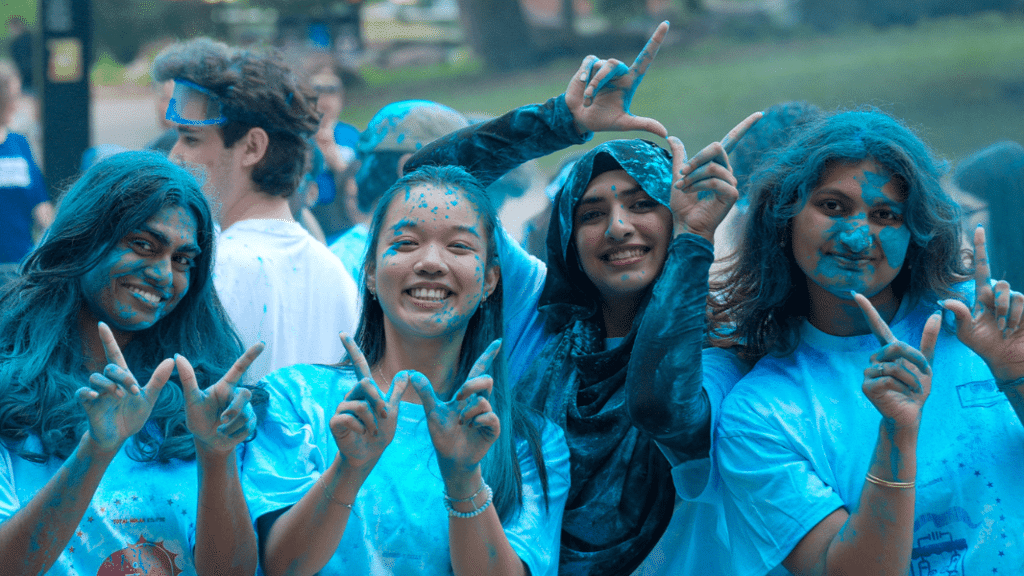 Waterloo Science students painted blue 