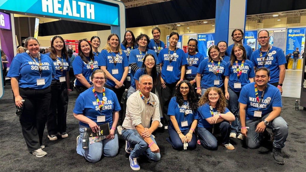 Dean Chris Houser with Faculty of Science reps at the Ontario Universities Fair 2025