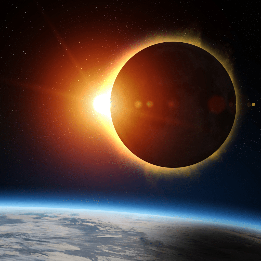A solar eclipse in space