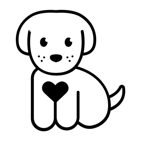puppy with heart icon