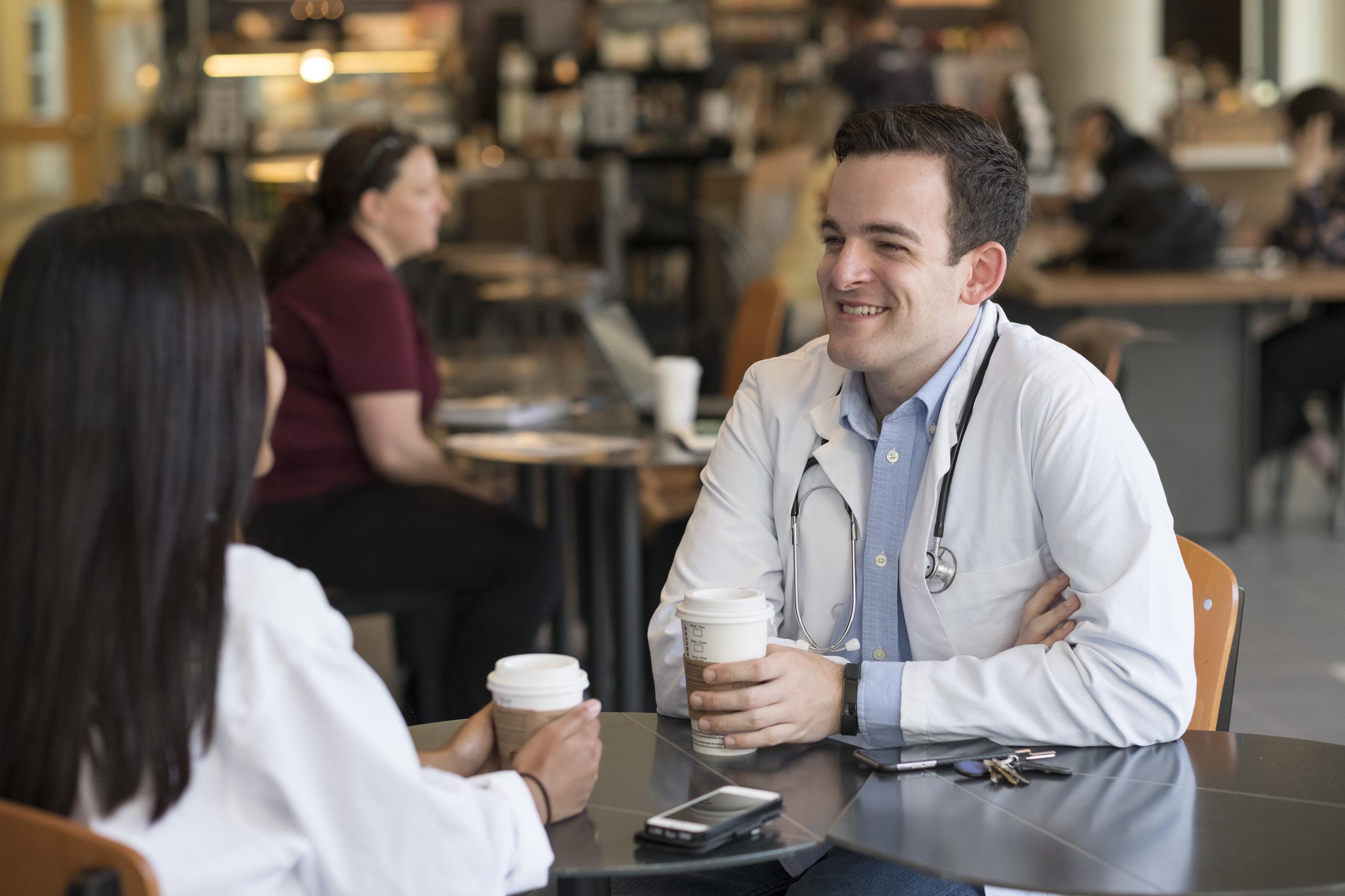 Med students having a coffee together