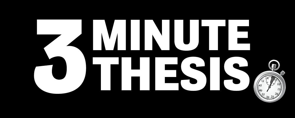 3 minute thesis with a timer icon