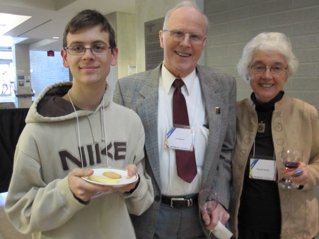 Science student Eric Beaton with Don and Naureen Brodie