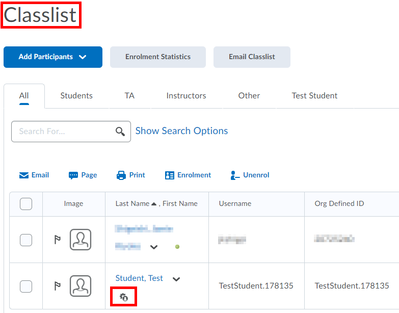 To view accommodation, go to classlist, those with icon beside their names have accommodation