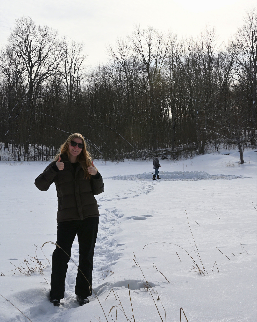 Bethany outside on a snowy trail
