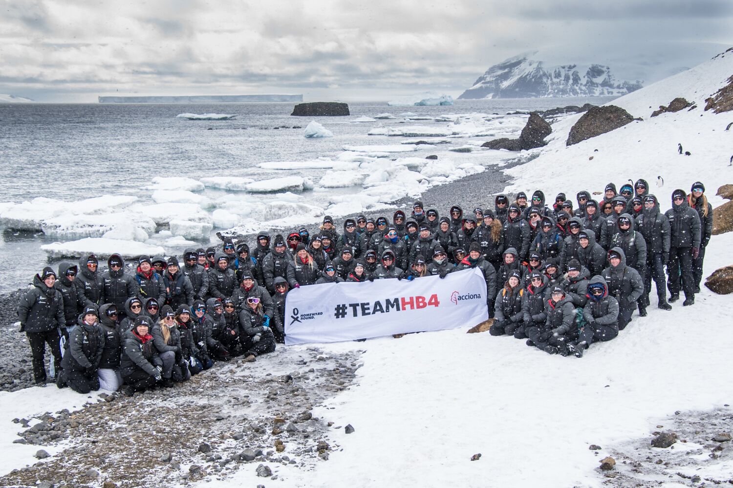 Homeward Bound 4 women group shot in Antarctica