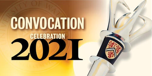 Convocation Celebration 2021 with ceremonial mace on the right side.