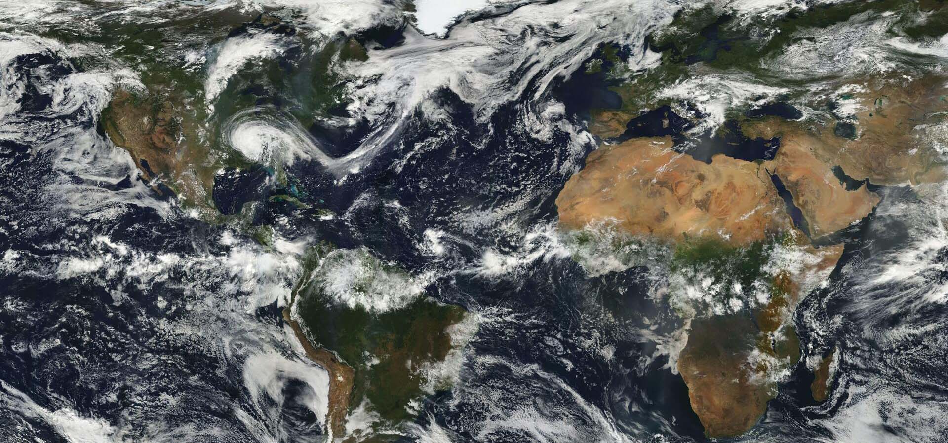 Flat satellite image of earth.