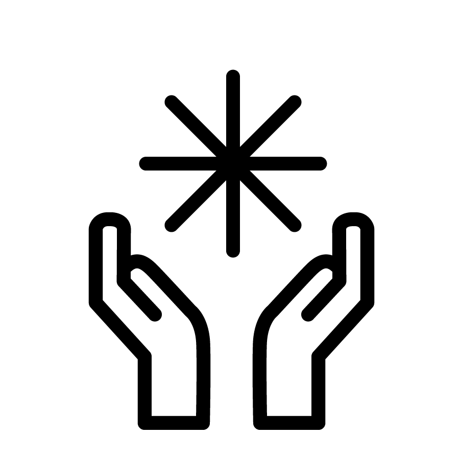 Icon of hands holding an idea