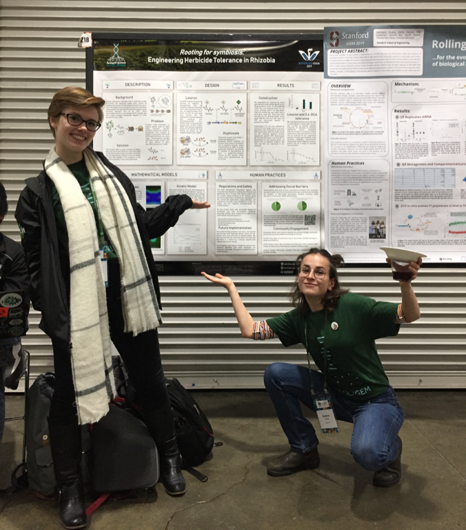 iGEM poster with 2 presenters