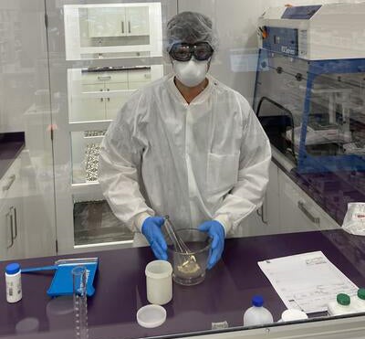 Joseph Abdelnour at work in a compounding pharmacy.