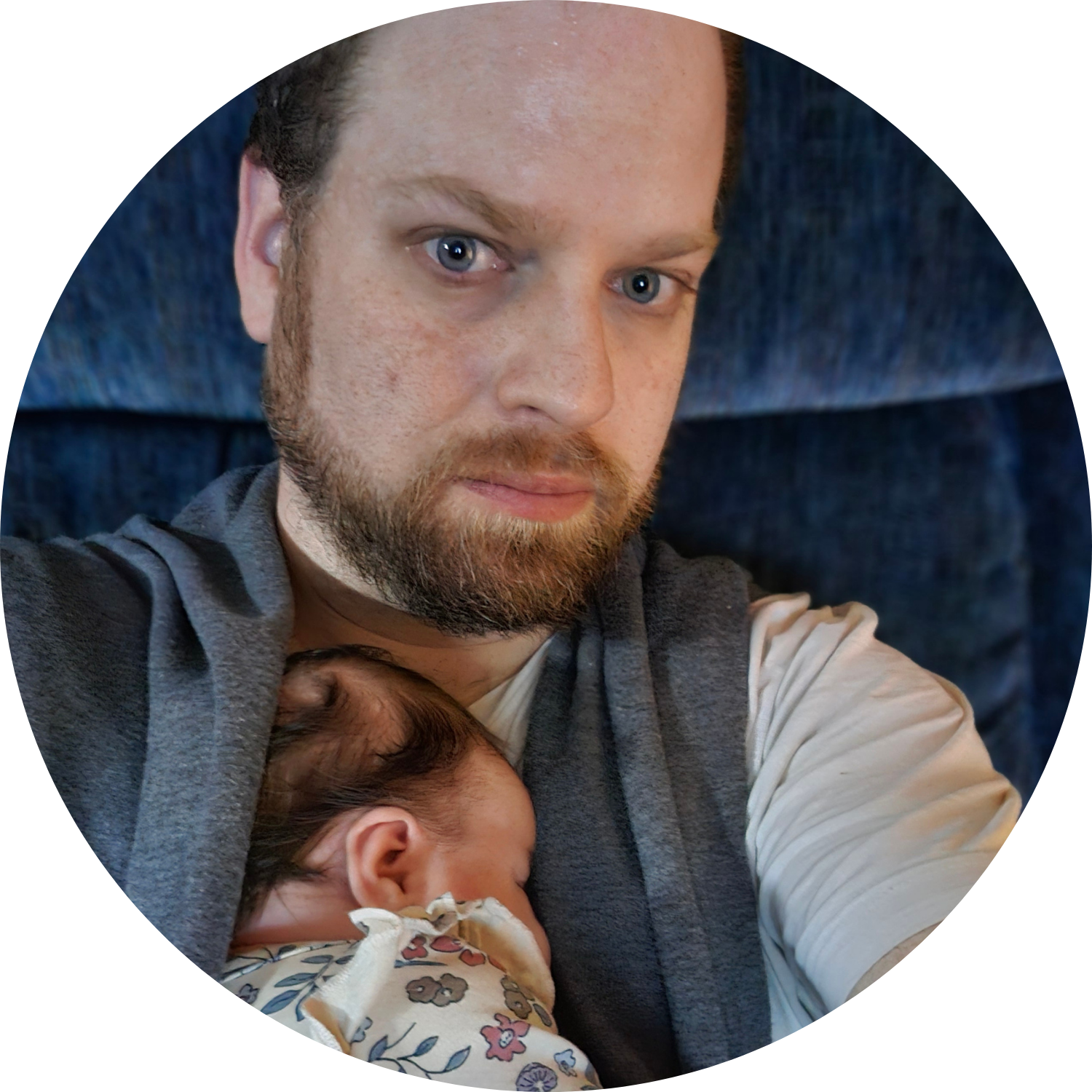 Justin Hawkins and his baby