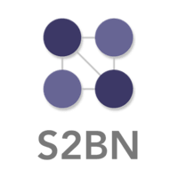 Logo: 4 purple connected nodes with S2BN below