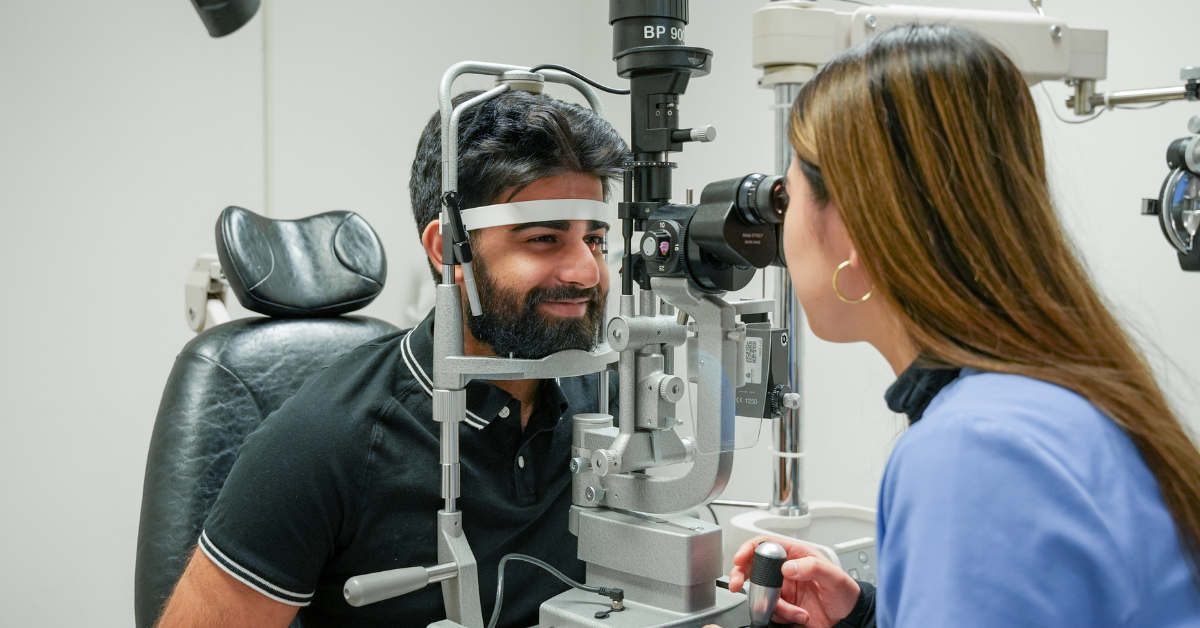 A person getting an eye exam