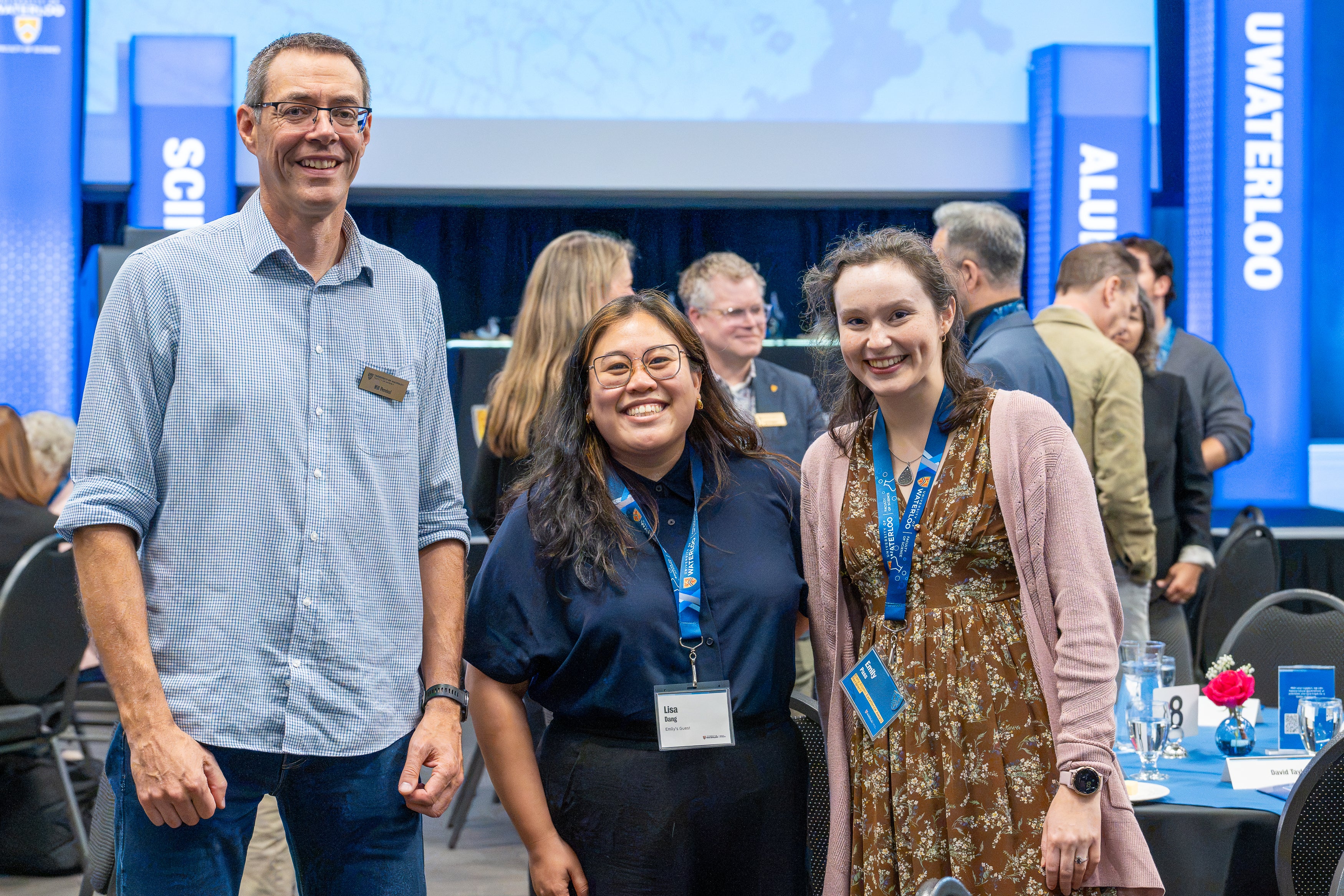 Emily Pass, Lisa Dang and Will Percival at the award ceremony